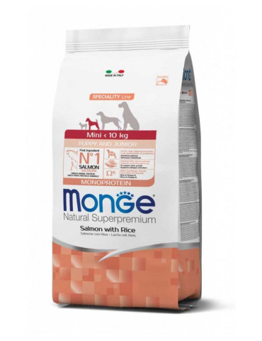 Monge monoprotein sausas pašaras mažų veislių šuniukams su lašiša  7,5kg