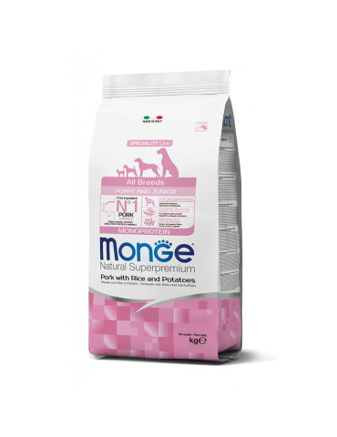 Monge monoprotein sausas pašaras šuniukams su kiauliena - 12kg