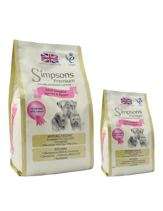 Simpsons Premium maistas šunims su lašiša ir bulvėmis - 2kg