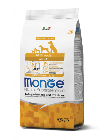 Monge monoprotein sausas pašaras šunims su kalakutiena, 2,5kg