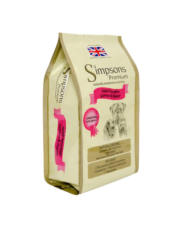 Simpsons Premium maistas šunims su lašiša ir bulvėmis - 2kg