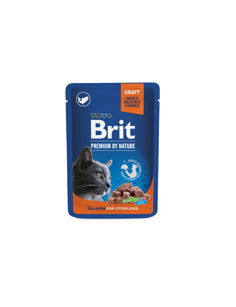 Brit Premium konservai katėms su lašiša - 100g Brit Premium konservai katėms su lašiša - 100g