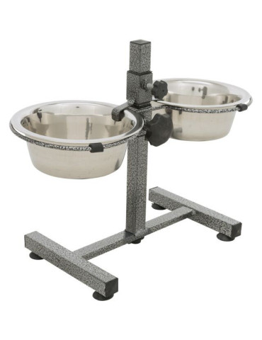 TRIXIE stovas su dubenėliais, reg. aukštis 2x2.8 l, 24cm