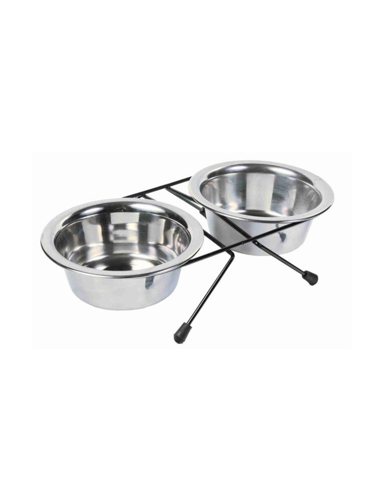 TRIXIE  Dubenėlių kompl., nerūd. plienas-metalas, 2x0.45 l, ø 13 cm-28x6x15 cm TRIXIE  Dubenėlių kompl., nerūd. plienas-metalas, 2x0.45 l, ø 13 cm-28x6x15 cm