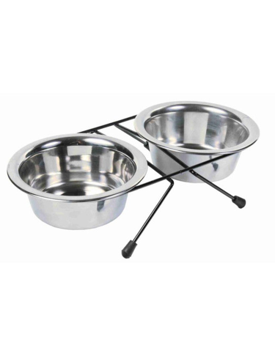TRIXIE  Dubenėlių kompl., nerūd. plienas-metalas, 2x0.75 l, ø 17 cm-33x8x19 cm TRIXIE  Dubenėlių kompl., nerūd. plienas-metalas, 2x0.75 l, ø 17 cm-33x8x19 cm
