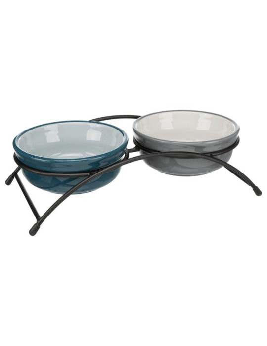 TRIXIE  Dubenėlių kompl., keramika-metal., 2x0.25 l, ø 13 cm-27x8x13 cm, petrol-šviesi TRIXIE  Dubenėlių kompl., keramika-metal., 2x0.25 l, ø 13 cm-27x8x13 cm, petrol-šviesi