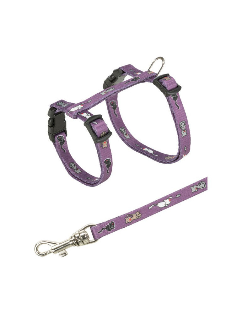 TRIXIE  Junior Kačiukų petnešos su pavadėliu, Kitty Cat motif, 21-33 cm-8 mm, 1.20 m TRIXIE  Junior Kačiukų petnešos su pavadėliu, Kitty Cat motif, 21-33 cm-8 mm, 1.20 m