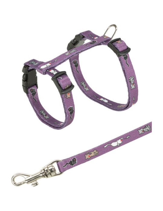 TRIXIE  Junior Kačiukų petnešos su pavadėliu, Kitty Cat motif, 21-33 cm-8 mm, 1.20 m TRIXIE  Junior Kačiukų petnešos su pavadėliu, Kitty Cat motif, 21-33 cm-8 mm, 1.20 m