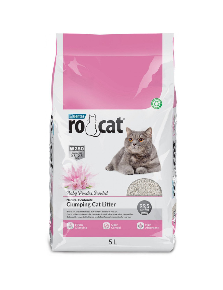 RO CAT kačių kraikas BABY POWDER 5L RO CAT kačių kraikas BABY POWDER 5L