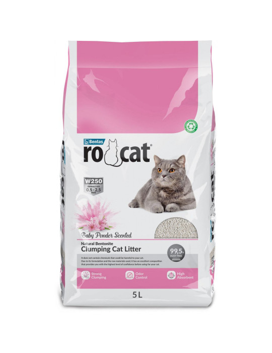 RO CAT kačių kraikas BABY POWDER 5L RO CAT kačių kraikas BABY POWDER 5L