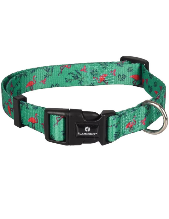 Flamingo Collar Samar Green – reguliuojamas antkaklis šunims Flamingo Collar Samar Green – reguliuojamas antkaklis šunims