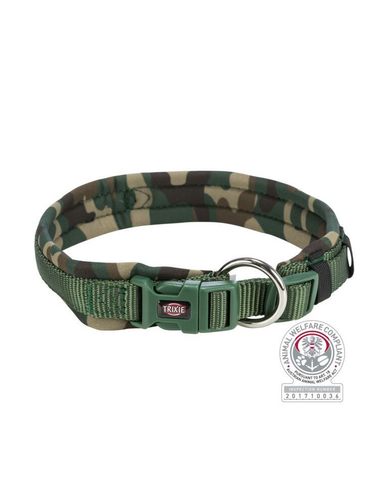 TRIXIE Premium antkaklis, platus su neoprenu L 49-55cm/25mm, kamufl./miško