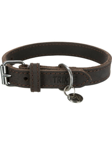 TRIXIE Rustic odinis antkaklis, M-L 42-48cm/25mm, tams. rudas