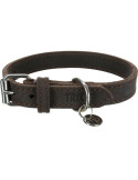 TRIXIE Rustic rieb. odos antkaklis, M-L 42-48cm/25mm, tams. rudas