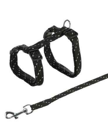 TRIXIE Kačiukų petnešos su pavadėliu, atspind., 27-45cm/10mm, 1.3m