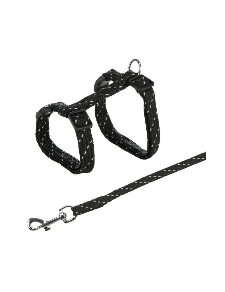 TRIXIE Kačiukų petnešos su pavadėliu, atspind., 27-45cm/10mm, 1.3m TRIXIE Kačiukų petnešos su pavadėliu, atspind., 27-45cm/10mm, 1.3m