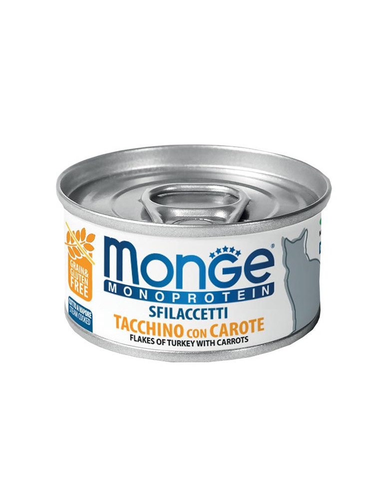 Monge Monoprotein - Cat Flakes su kalakutiena ir morkomis, suaugusioms katėms 80g