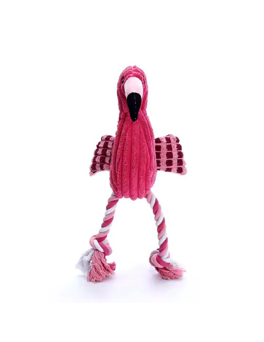 Rožinis pliušinis šunų žaislas,  flamingas Rožinis pliušinis šunų žaislas,  flamingas