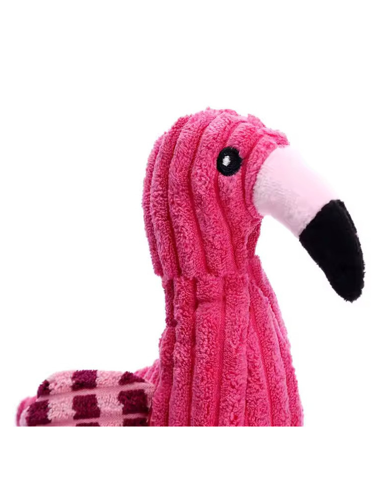 Rožinis pliušinis šunų žaislas,  flamingas