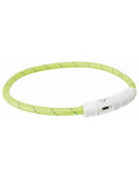 1.1_12702 TRIXIE LED antkaklis USB, TPU/nailonas, L-XL 65cm/7 mm, žalias (pak.2)