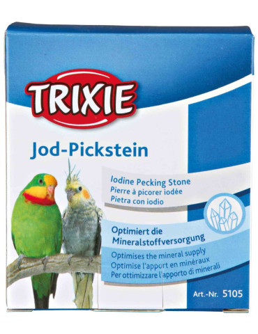 TRIXIE Pecking stone akmuo  su jodu 90 g (pak.9)