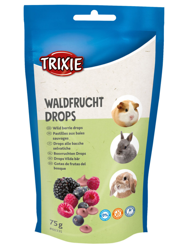 TRIXIE Laukinių uogų lašeliai smulkiems graužikams ir triušiams, 75 g (pak.12) TRIXIE Laukinių uogų lašeliai smulkiems graužikams ir triušiams, 75 g (pak.12)