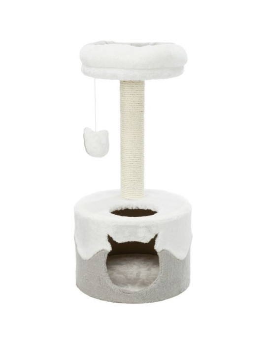 Trixie Nuria draskyklė stulpas su nameliu ir guoliu, 71 cm, balta/pilka