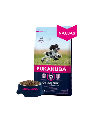 Eukanuba Medium Puppy sausas maistas šuniukams su vištiena - 15kg