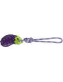 1.8_34707 TRIXIE Žaislas šuniui Baklažanas ant virvės, TPR, 13 cm/34 cm (pak.3)