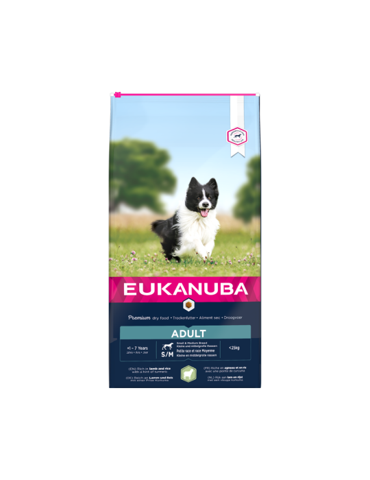 Eukanuba Mini & Medium Adult (ėriena ir ryžiai) 2,5kg Eukanuba Mini & Medium Adult (ėriena ir ryžiai) 2,5kg