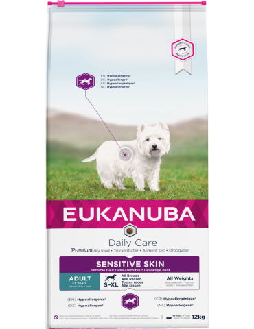 Eukanuba Sensitive Skin sausas maistas šunims su žuvimi - 12kg