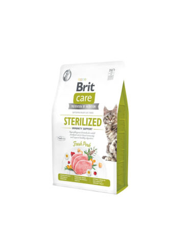 Brit Care sausas maistas sterilizuotoms katėms su kiauliena - 400g