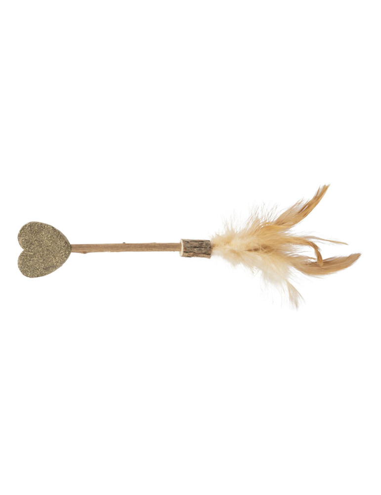 TRIXIE Matatabi lazdelė katei su plunksnomis ir katžolės širdele, 23cm TRIXIE Matatabi lazdelė katei su plunksnomis ir katžolės širdele, 23cm