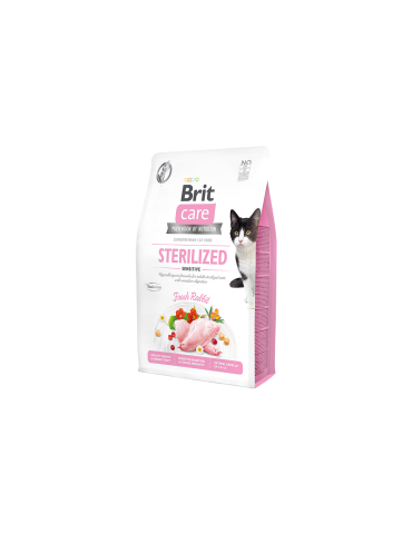 Brit Care sausas maistas sterilizuotoms katėms su triušiena - 400g