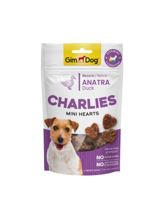 GimDog CHARLIES MONO mini širdelės su antiena 70g