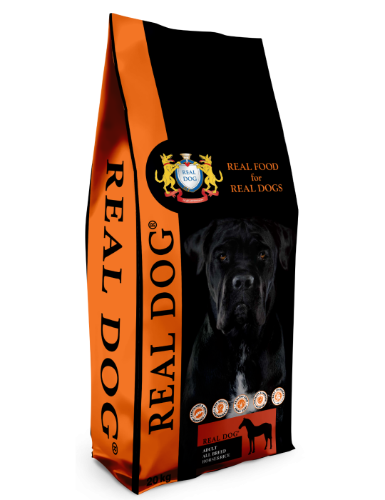 Real Dog Adult All Breeds su arkliena ir ryžiais 20kg
