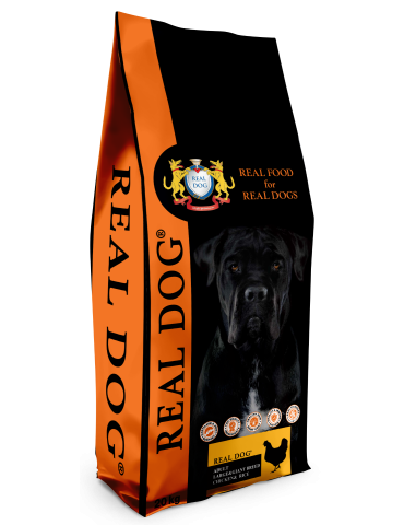 Real Dog Adult maistas didelių veislių šunims su vištiena ir ryžiais 20kg