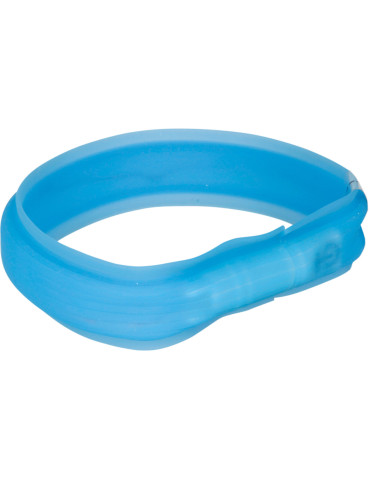 TRIXIE LED antkaklis USB, platus, silikonas, L-XL: 50 cm/30 mm, mėlynas