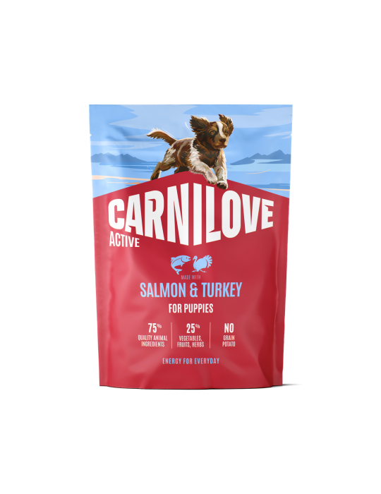 Carnilove sausas maistas šuniukams su lašiša ir kalakutiena - 1,5 kg