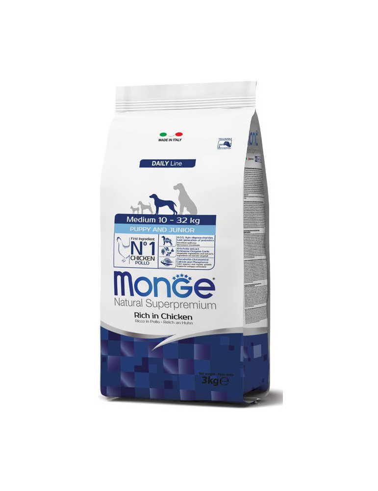 Monge medium puppy sausas pašaras (vištiena) 12kg Monge medium puppy sausas pašaras (vištiena) 12kg