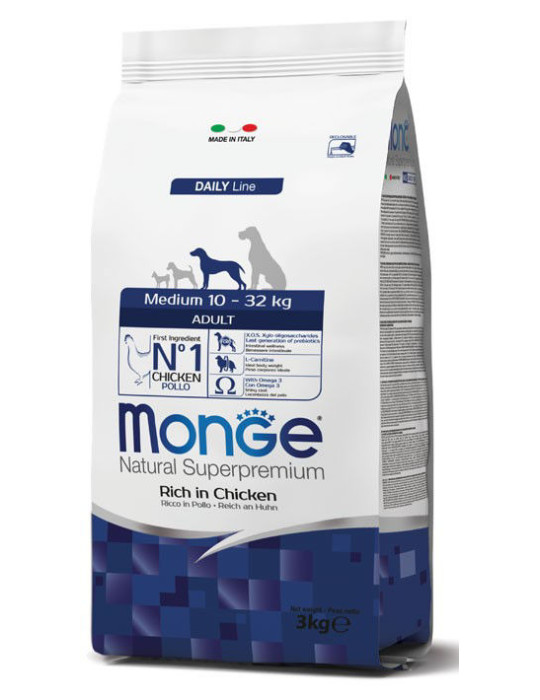 Monge medium adult visavertis sausas pašaras su vištiena 12kg Monge medium adult visavertis sausas pašaras su vištiena 12kg
