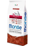Monge spec. line monoprotein mini adult sausas pašaras mažų veislių suaugusiems šunims su ėriena, ryžiais, bulvėmis 7,5k