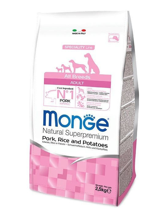 Monge spec. line adult sausas pašaras suaugusiems šunims su kiauliena, ryžiais ir bulvėmis 12kg Monge spec. line adult sausas pašaras suaugusiems šunims su kiauliena, ryžiais ir bulvėmis 12kg