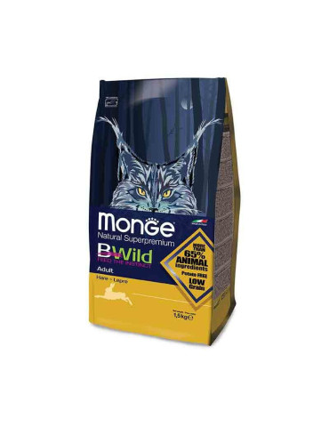 Monge BWild visavertis pašaras katėms su kiškio mėsa 1.5kg