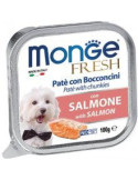 Monge Fresh paštetas šunims su lašišos gabalėliais 100g