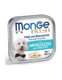 Monge Fresh paštetas šunims su menkės gabalėliais 100g