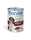 Monge Fresh adult konservuotas pašaras šunims su veršienos gabaliukais 400g