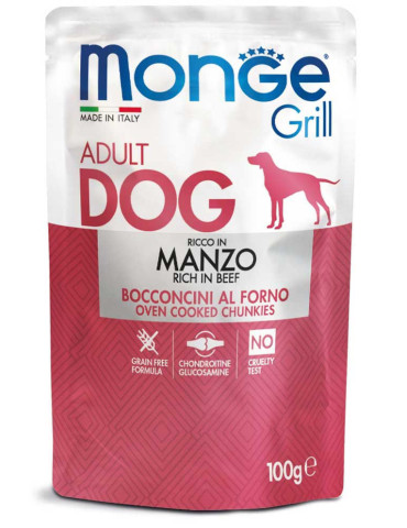 Monge Grill konservuotas pašaras šunims su jautiena 100g
