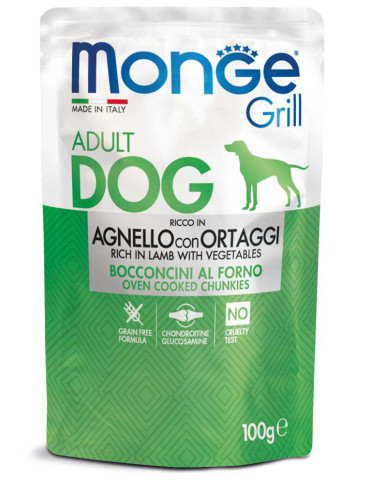 Monge Grill konservuotas pašaras šunims su ėriena ir daržovėmis 100g