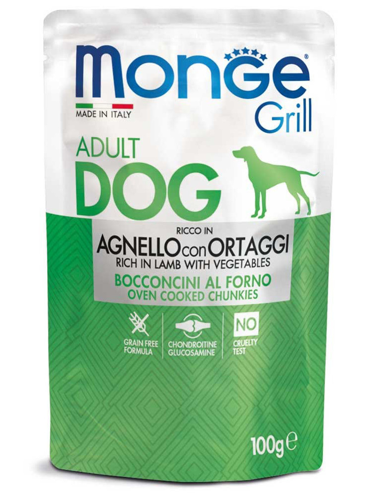 Monge Grill konservuotas pašaras šunims su ėriena ir daržovėmis 100g Monge Grill konservuotas pašaras šunims su ėriena ir daržovėmis 100g